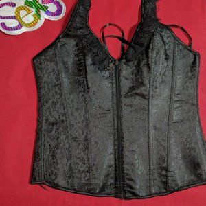 Sexy Lace Up Boned Overbust Corset Bustier Top Wai
